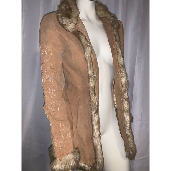 SOLD Vintage 90’s Y2K Tan Leather Penny Lane Coat Medium - Picture 2 of 13